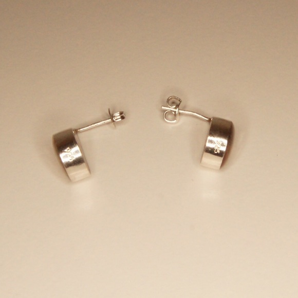 Genuine rose in resin sterling silver earrings - Picture 3 of 6